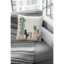 2'li Premium Tay Tüyü Leke Tutmaz Kumaş Çift Taraflı Kırlent Yastık Kılıfı Kaktüs 43X43CM KRL444