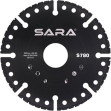 Sara Çok Amaçlı Kesme Diski - 180 mm x 2.0 mm, Uzun ömürlü, İnox, taş, seramik, PVC, Çelik ve Alüminyum kesimine uygundur