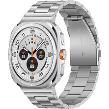 TekNetStore Samsung Galaxy Watch Ultra2 Uyumlu Paslanmaz Çelik Baklalı Kordon Metal Toka