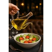 Cam Yağdanlık 500 ml – Isıya Dayanıklı Borosilikat Zeytinyağı ve Sirkelik 1 Adet