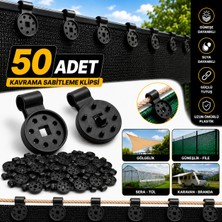 Greathings 50 Adet - Gölge Filesi Klipsi | Gölgelik, Güneşlik, Branda, Sera, Tarım Filesi, Balkon, Karavan ve Tül Sabitleme Klipsi | Uv Dayanımlı Plastik Kelepçe