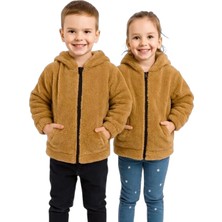 Unisex Genç Çocuk Kapüşonlu Welsoft Peluş Ceket