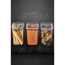Sude Kare Saklama Kabı 3 x 1200 Ml, Şeffaf