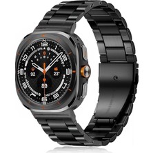 TekNetStore Samsung Galaxy Watch Ultra2 Uyumlu Paslanmaz Çelik Baklalı Kordon Metal Toka