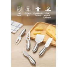 Çelik 5 Parça Silver Peynir Bıçağı Seti Peynir Dilimleyici CIN621BY