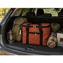 Kiremit Rengi 22 Litre Termal Piknik ve Taşıma Çantası – Su Geçirmez Kumaş, Kalın Yalıtımlı Iç Kaplama, 2 Bölmeli Soğuk-Sıcak Tutucu Çanta (39X27X23 Cm)
