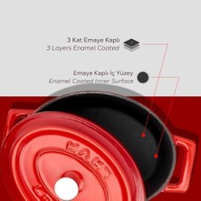 Metal Oval Mini Tencere, Kırmızı