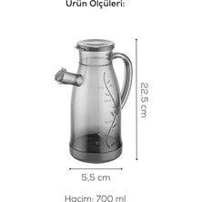 Yağlık Sirkelik Şeffaf Sosluk 700ML, Bpa Içermez, Bulaşık Makinesine Uygun, Gıdayla Temas Uygun Yağdanlık, Kapaklı Ağız, 22.5cm Yükseklik (1, Şeffaf)