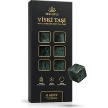 Perlotus Mermer Viski Taşı Seti 6 Adet Soğutma Keseli Sertifikalı Mermer Buz Küpleri Hediyelik Özel Kutusunda
