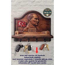 Time in a Tin 2d Ahşap Anahtar Askılığı Retro Atatürk ve Anıtkabir Temalı Dekoratif Duvar Anahtar Askısı