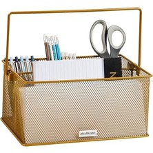 Reader Gereçler Tutucu, Gümüş Eşya Düzenleyici, Caddesi, Çatal Bıçak Tutacağı, Mutfak, Metal Örgü, 10 "u x 7" G x 4.75" Y, Altın