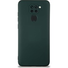Xiaomi Redmi Note 9 ile Uyumlu Kapak Içi Kadife Kamera Korumalı Lansman Silikon Kılıf - Yeşil