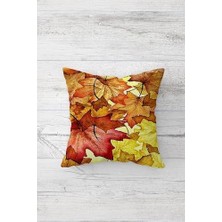 Happy Autmn Sonbahar Yaprakları Gizli Fermuarlı Kırlent Kılıfı Koltuk Yastık Kılıfı TAKIM(4ADET), Sarı-Kahverengi 45 x 45