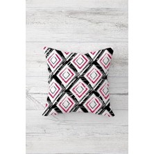 Home  Yazılı Gizli Fermuarlı Kırlent Kılıfı Koltuk Yastık Kılıfı TAKIM(4ADET), Pembe-Siyah-Beyaz 45 x 45