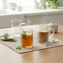 3'lü Borosilikat Cam Kupa Seti - 300 ml Isıya Dayanıklı Ince ve Hafif Çay/kahve Bardağı - Kurşunsuz Ekolojik (3 Adet)