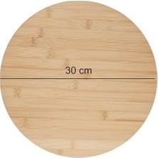 Bambu Dönerli Sunum Tahtası, 360 Derece Dönebilen Yuvarlak Pizza ve Kahvaltı Sunum Tepsisi (30 Cm)