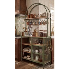 Todek Home Lunera Yeşil Metal Kahve Köşesi ve Mutfak Rafı – Elektrostatik Boyalı 100X180 cm