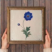 Ebru Sanatı Taş Duvar Tablosu - Ahşap Çerçeveli Taş Tablo - 25X25 cm - Dekoratif Duvar Sanatı - Modern Ev ve Ofis Duvar Dekoru W1-136