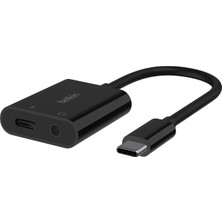 Usb-C Şarj Adaptörlü 3,5 mm Ses, iPad Pro, Galaxy, Note, Google Pixel, Lg G6,  Xperia, Oneplus ve Daha Fazlası ile Uyumlu Usb-C Ses Adaptörü - Siyah