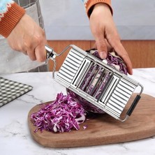 Sebze Doğrayıcı Rende Seti, Dayanıklı Pratik Kolay Temizlenir, Paslanmaz Çelik, 3 Başlıklı Çok Fonksiyonlu Dilimleyici Julienne Soyucu Kesici Mutfak Aparatı, Sebze Meyve Rendesi