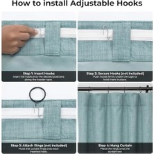 Hpd Half Price Drapes Oturma Odası Için Ekstra Geniş Oda Karartma Perdeleri 100 x 84 Suni Keten, BOCH-LN18537-84-DW (1 Panel) Deniz Deve Dikeni