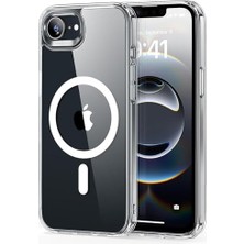 Psr Aksesuar Apple iPhone 16E/17E Uyumlu Kılıf - Magsafe Şarj Özellikli | Şeffaf Sert Pc Embos Kapak | Güçlü Manyetik Telefon Kılıfı | (Iphone 16E)