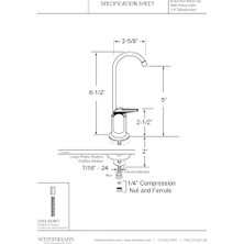A203-NL-07 6" -Flo Stil Saf Soğuk Su Dağıtıcı Musluk, Nikel