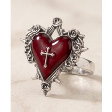 Dükkan Design Haçlı Gotik Kalp Ayarlanabilir Yüzük