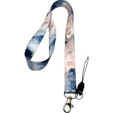 Mermer Desenli Boyun Ipi Telefon Askısı Lanyard