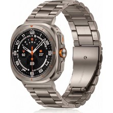 TekNetStore Samsung Galaxy Watch Ultra2 Uyumlu Paslanmaz Çelik Baklalı Kordon Metal Toka