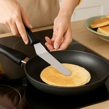 3’lü Spatula Seti – Paslanmaz Çelik, Plastik Saplı, Pasta, Kek ve Krep Için Profesyonel Spatula Takımı