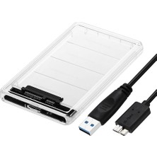 6642 2.5" USB 3.0 Harici SSD Harddisk Şeffaf Taşınabilir HDD Sata Kutusu USB 3.0 Ile 5 Gbps A Kadar Veri Aktarımı USB 2.0 Or 1.1destekli Tak-Çalıştır LED Işıklı 4tb (4000GB) Destekli
