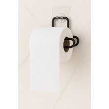Riya Home Ev & Dekorasyon Sticker Yapışkanlı Siyah Açık Tuvalet Kağıtlığı Wc Kağıtlık Tutucu