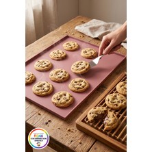 Vivenda Silikon Fırın Matı Kenarlı Kurabiye Pişirme Tepsisi Kaymaz Pişirme Kağıdı Alternatifi 36X25 cm