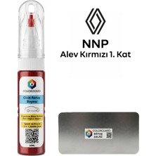 COLORGUARD Renault NNP Alev Kırmızı 1. Kat İğneli ve Fırçalı 2 si 1 Arada Özel Tasarım Şişe Rötuş Boyası ve Profesyonel Rötuş Çeliği Seti