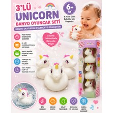 Trust Store 3\'lü Unicorn Banyo Oyuncak Seti Yumuşak Suda Yüzen Sevimli Unicorn Oyuncakları Bebek Banyo Oyuncağı