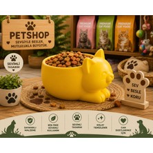 Mutes 3D Sarı Kedi Mama Kabı