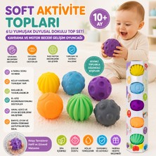 Trust Store Soft Aktivite Topları 6\'lı Yumuşak Duyusal Dokulu Top Setikavrama ve Motor Beceri Gelişim Oyuncağı