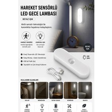 Neo Vista Hareket Sensörlü LED Işık Lamba 15000K Beyaz USB Şarjlı Oda Mutfak Salon Merdiven İçin