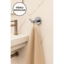 Riya Home Ev & Dekorasyon Krom V Çatal Bornozluk Askısı