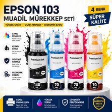 Oratek Epson L3115 Uyumlu 103 Yüksek Kapasiteli Ithal Muadil Mürekkep Seti 4 Renk 140 ml Siyah 70 ml Renkli