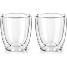Hype Store Needd Çift Katmanlı Cam Bardak Seti 2'li 250 ml | Borosilikat Double Wall Isı Yalıtımlı Şeffaf Kahve Bardağı | Americano, Latte, Cappuccino ve Soğuk Içecek Için
