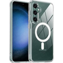 Hype Store Galaxy S25 Plus Uyumlu Kablosuz Şarj Özellikli Şeffaf Kılıf Silikon Sararmaya Dayanıklı Kalın Koruyucu Güçlü Manyetikli Hybrid Kılıf ( S25 Plus)