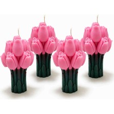 Beyra Decor Dekoratif Lale Demeti Mum 4 Adet  – El Yapımı Soya Wax Çiçek Mum | Ev Dekorasyonu & Hediye