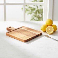 Hype Store Doğal Akasya Ahşap Dikdörtgen Sunum Tahtası ve Servis Tepsisi – 23X17 cm Kahve Yanı, Peynir ve Kahvaltılık Sunumluk (Kare Formlu Estetik Tasarım)