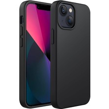 Hype Store iPhone 13/14 ile Uyumlu Lansman Silikon Kılıf, Kamera Korumalı Kadife Iç Astarlı Esnek ve Darbe Emici Mat Siyah Kapak