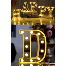Hype Store Dekoratif LED Işıklı 3D Büyük Boy Organizasyon Doğum Günü Kutlama (D)