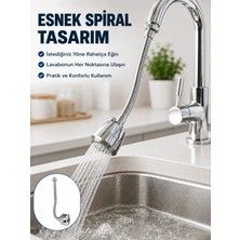 Shoppingfestr Çok Fonksiyonlu Musluk Uzatma Aparatı 360° Hareketli Krom Musluk Başlığı Tk