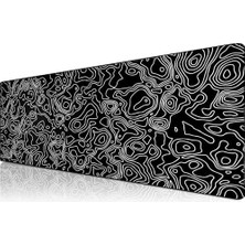 Hype Store Pro - 4 Farklı Model Dikişli Kenar 100X50 cm Oyuncu Gaming Mouse Pad (Black Map Lines)