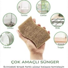 Hype Store Bitki Bazlı Doğal Bulaşık Süngeri 6’lı Paket, Ekstra Dayanıklı, Koku Tutmaz, Çizmeden Temizler, Hindistan Cevizi Lifi ve Selüloz